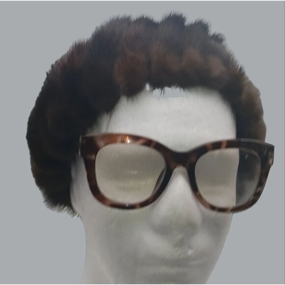 Vintage Mink Fur Hat Made in USA MCM Real Fur Winter Pillbox Style, Brown - Picture 1 of 8